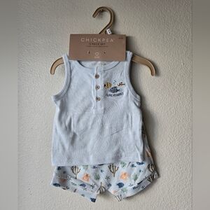 NWT Chickpea Baby Tank Top, Shorts, And Hat Set, Sizes 12M, 18M, 24M, Fish Theme